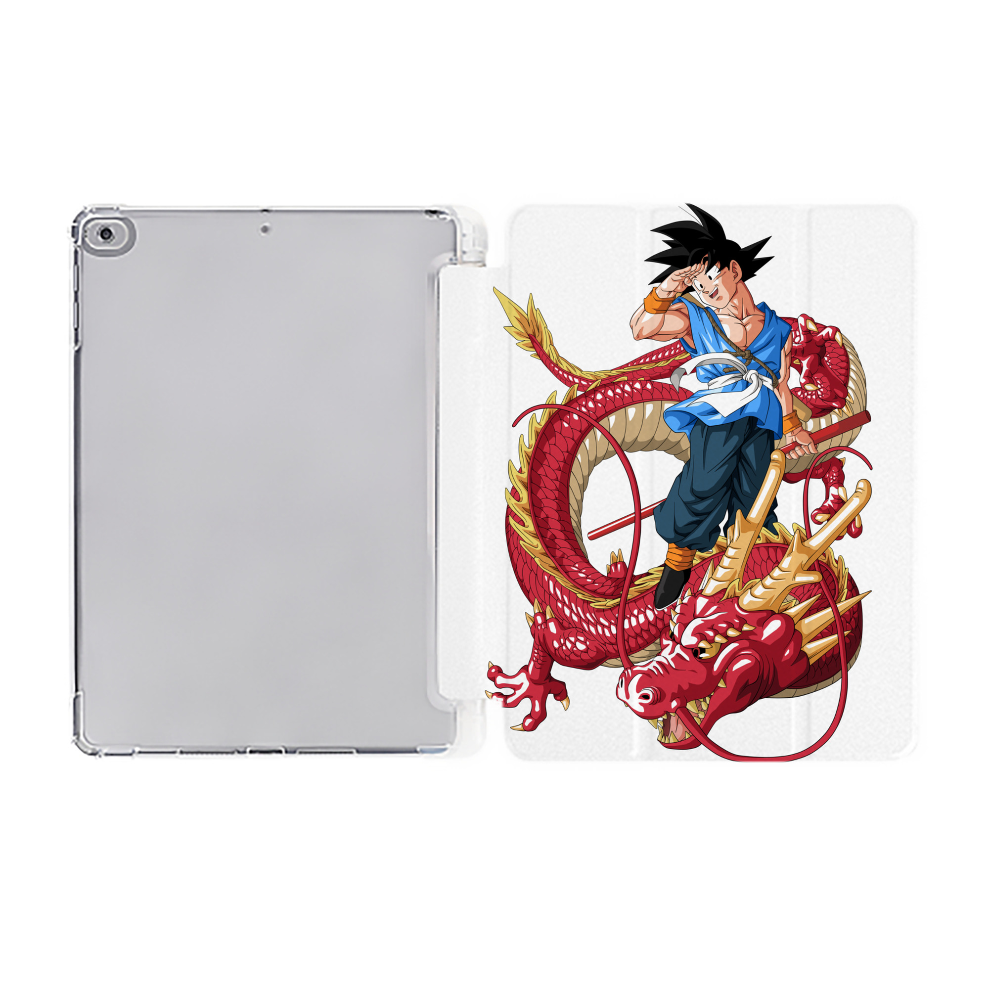 （画像用） ドラゴンボール 孫悟空（そん ごくう）Son Goku カカロット DRAGON BALL Kakarotto IPad ケース ペン収納付き 三つ折りスタンド PUレザー×シリコン 対応機種9.5/10.5/10.9インチ